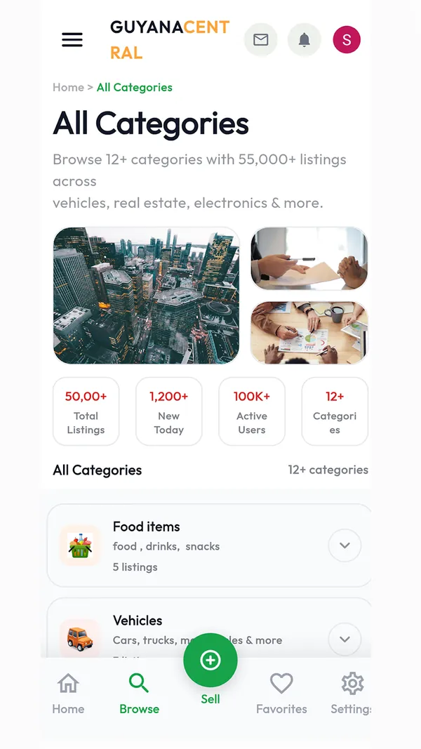 Guyana Central app screen 2