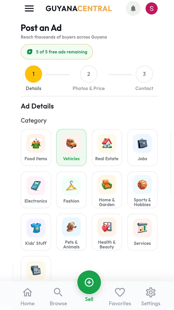 Guyana Central app screen 3