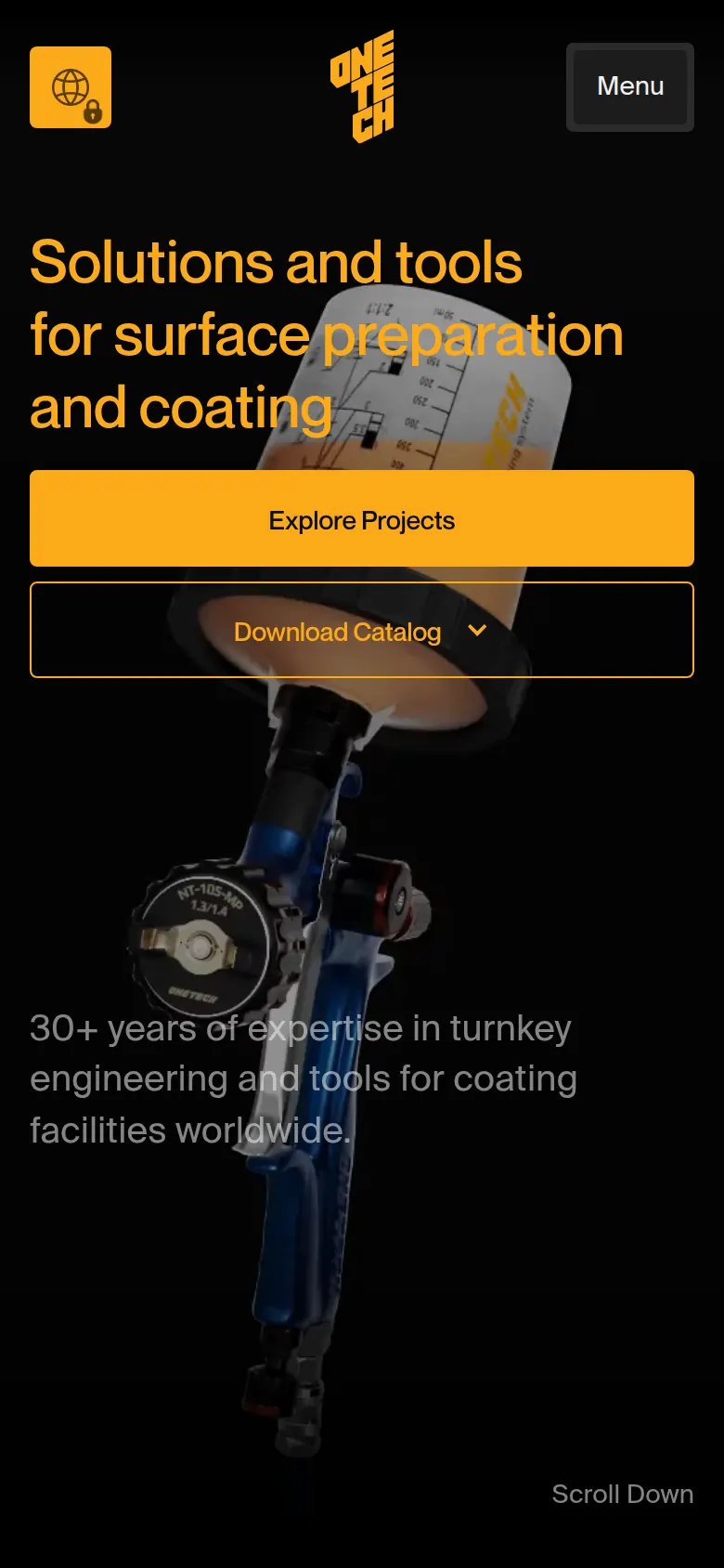 OneTech website on a phone