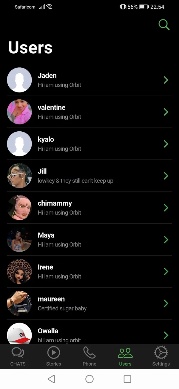 Orbit Chats app screen 3